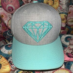 Vintage Diamond Supply Co. Grey and Teal SnapBack Hat